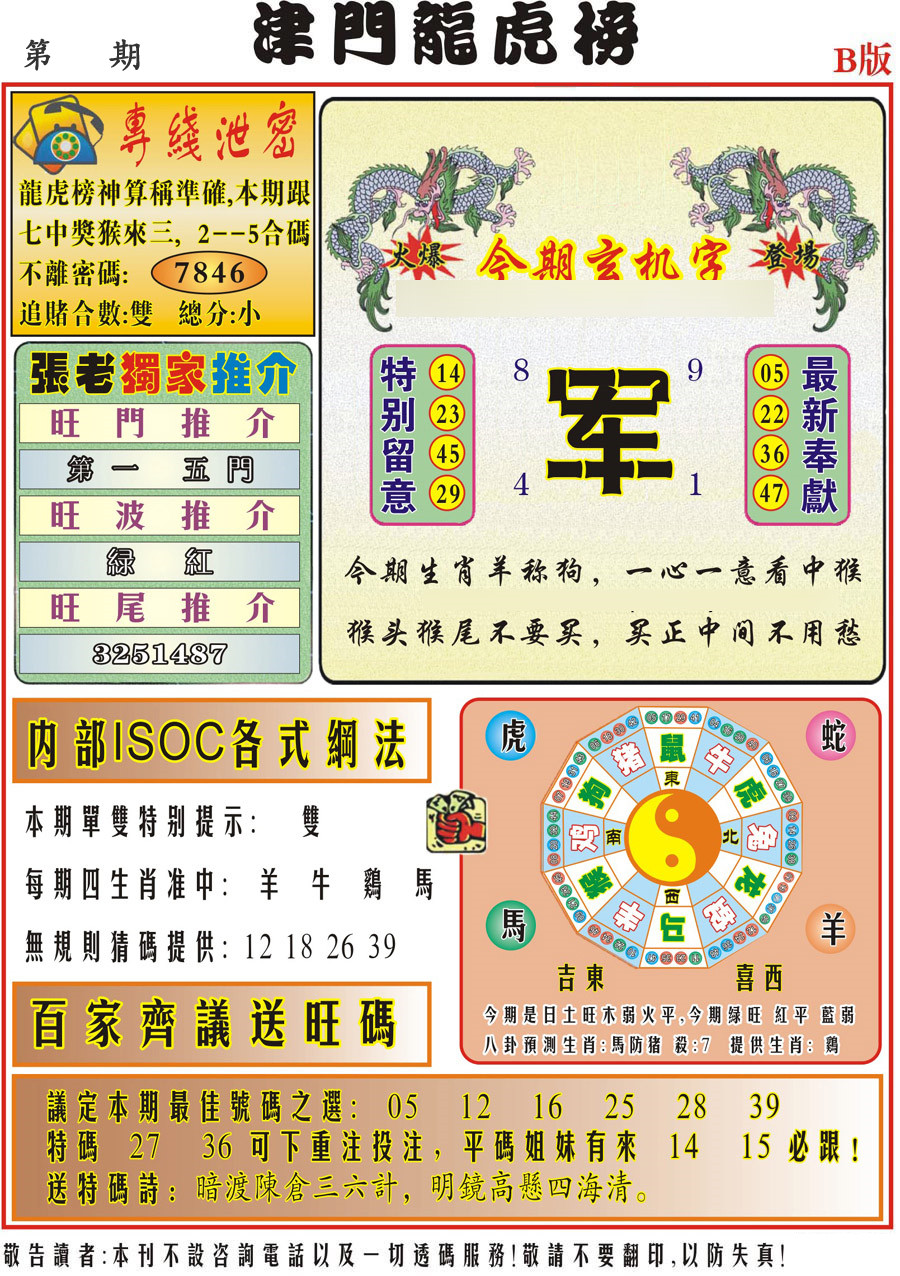 津门龙虎榜-B